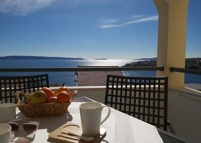 Heated Swimming Pool, Stunning Sea View Terrace A6 * Trogir